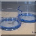 K44. Pair of blue plastic bowls. - $4 